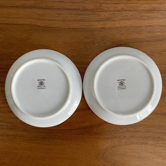 Reutter Porzellan Porcelain Mini Plates Germany SET OF 2 Spring Fall 3 3/4” - Picture 4 of 5
